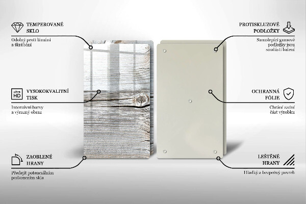 Skärbräda glas Lätt trästruktur