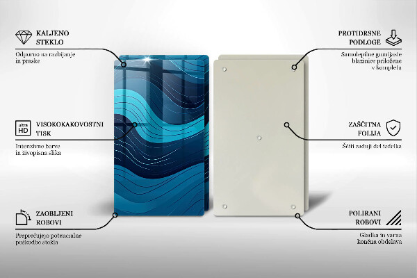 Skärbräda glas Abstrakta vågor