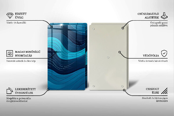 Skärbräda glas Abstrakta vågor