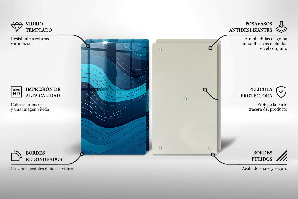 Skärbräda glas Abstrakta vågor