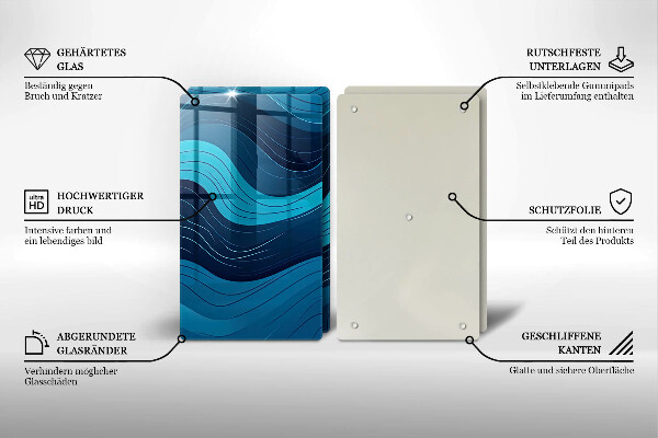 Skärbräda glas Abstrakta vågor