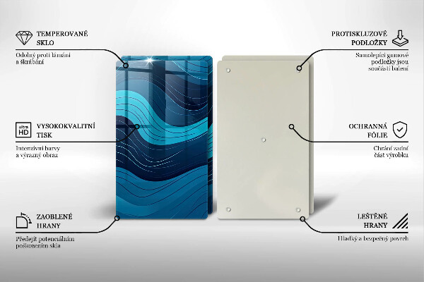 Skärbräda glas Abstrakta vågor