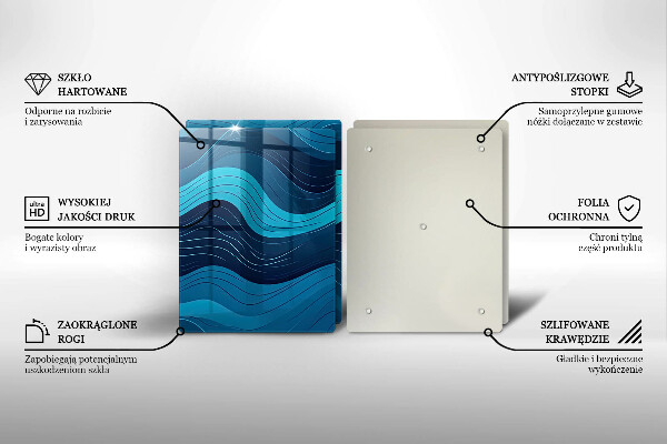 Skärbräda glas Abstrakta vågor