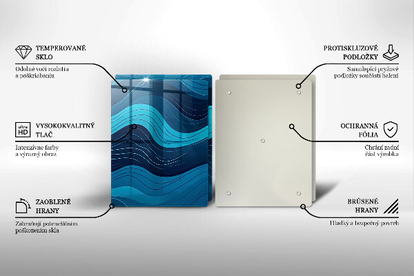 Skärbräda glas Abstrakta vågor