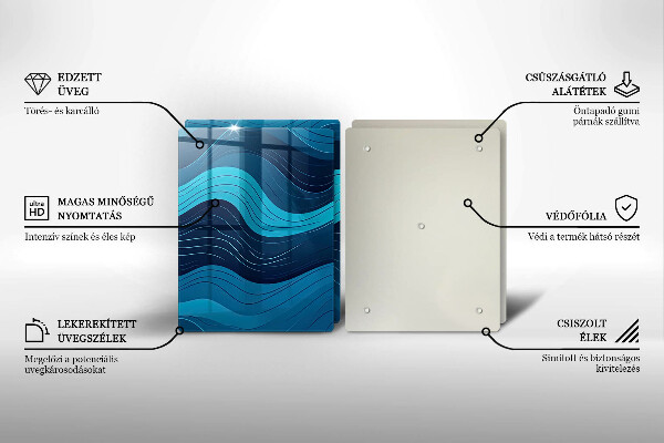 Skärbräda glas Abstrakta vågor