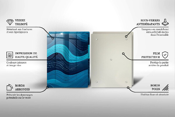 Skärbräda glas Abstrakta vågor