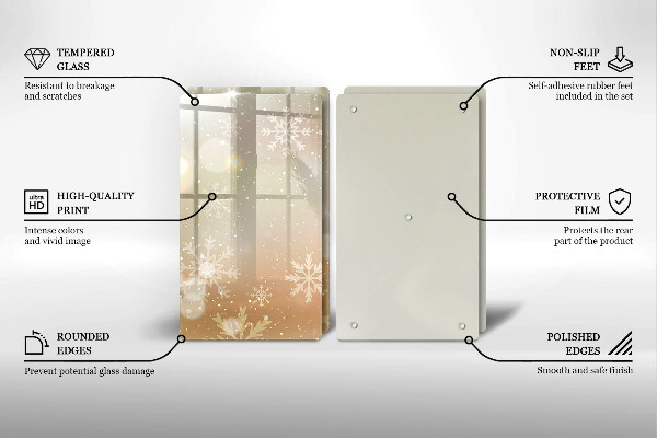 Skärbräda glas Snöflingor