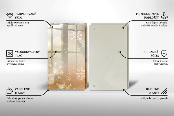 Skärbräda glas Snöflingor