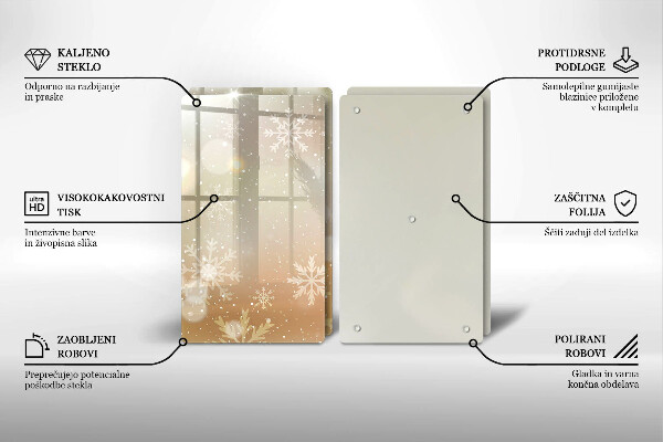 Skärbräda glas Snöflingor