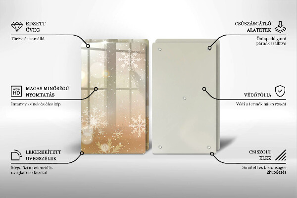 Skärbräda glas Snöflingor