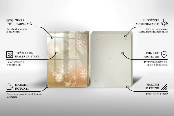 Skärbräda glas Snöflingor