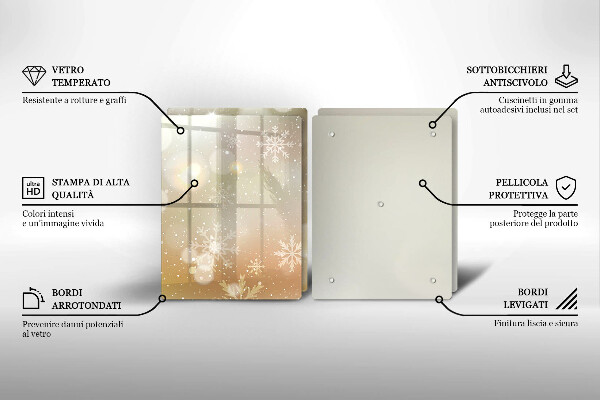 Skärbräda glas Snöflingor