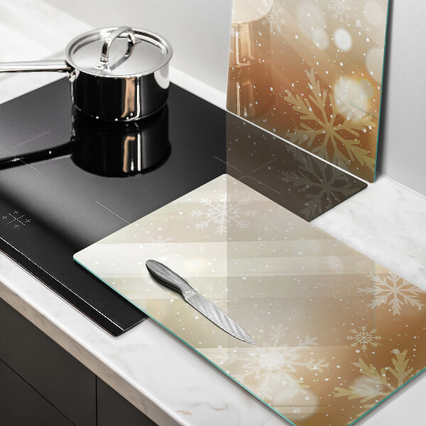 Skärbräda glas Snöflingor