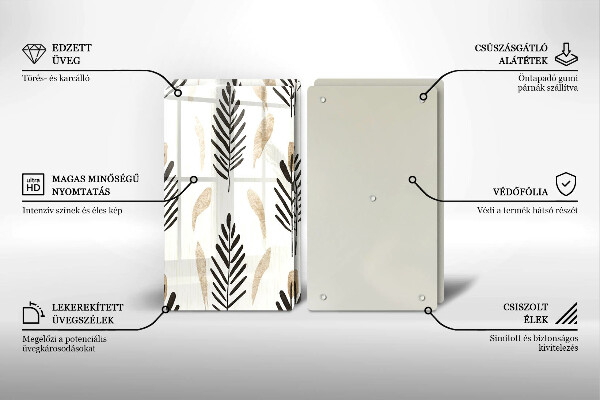 Skärbräda glas Boho växter