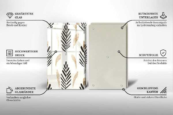 Skärbräda glas Boho växter