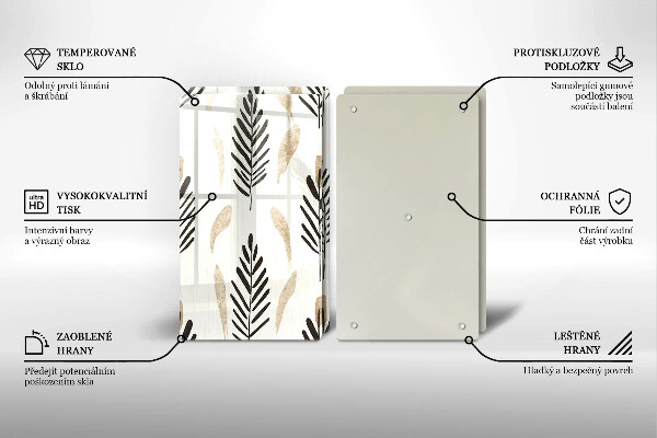 Skärbräda glas Boho växter