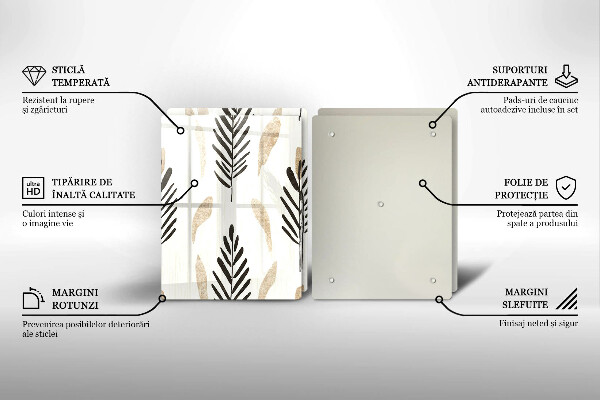 Skärbräda glas Boho växter