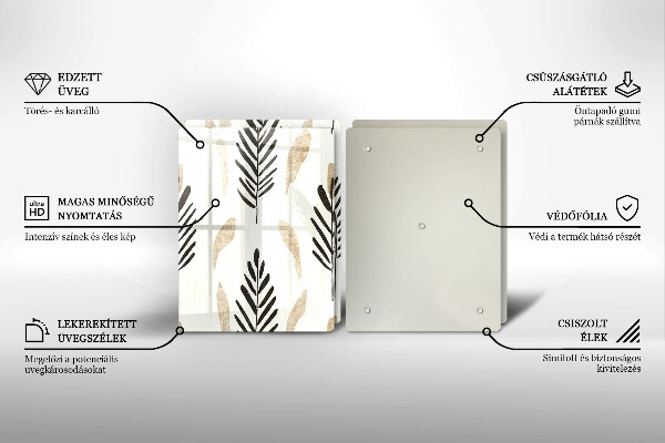 Skärbräda glas Boho växter