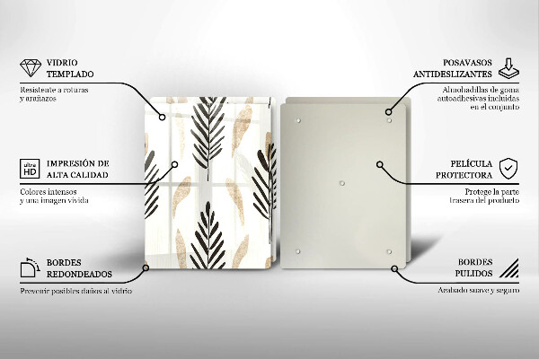 Skärbräda glas Boho växter