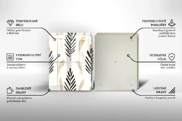 Skärbräda glas Boho växter