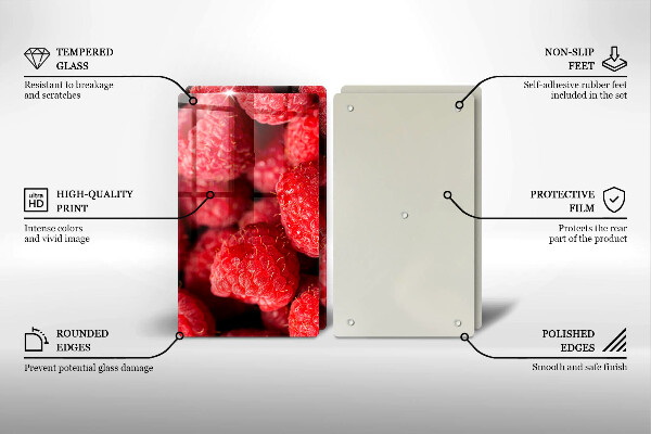 Skärbräda glas Hallonfrukt