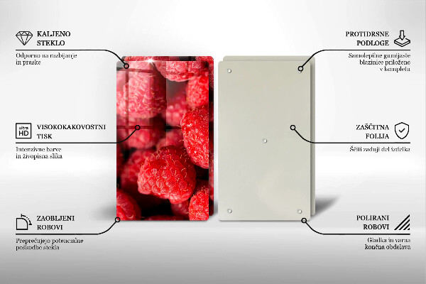 Skärbräda glas Hallonfrukt