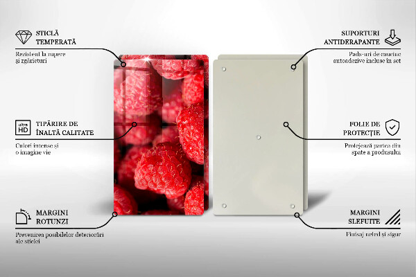 Skärbräda glas Hallonfrukt