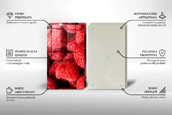 Skärbräda glas Hallonfrukt
