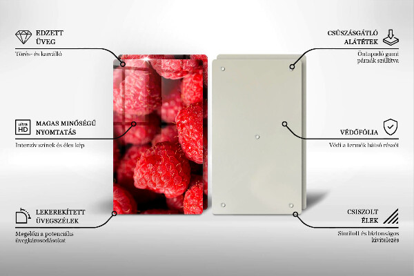 Skärbräda glas Hallonfrukt