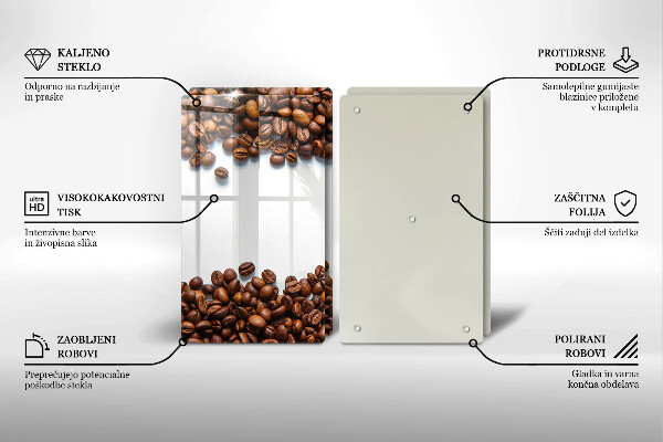 Skärbräda glas Kaffebönor