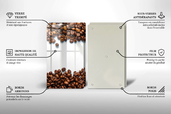 Skärbräda glas Kaffebönor