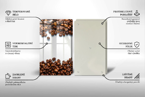 Skärbräda glas Kaffebönor