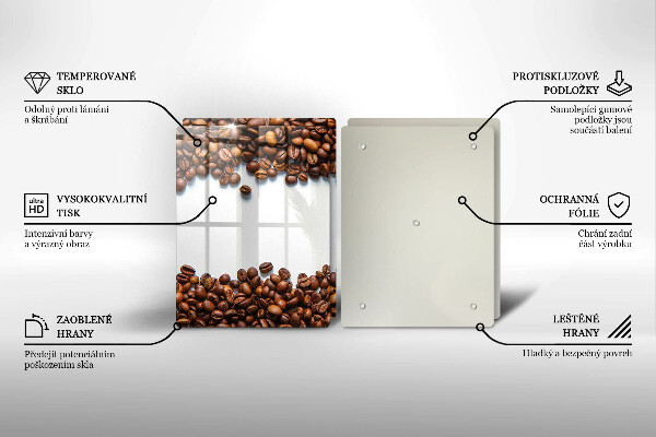 Skärbräda glas Kaffebönor