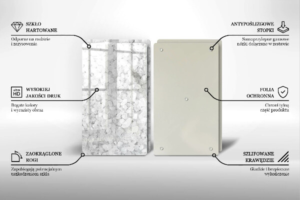 Skärbräda glas Saltkristaller