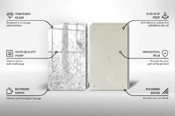 Skärbräda glas Saltkristaller