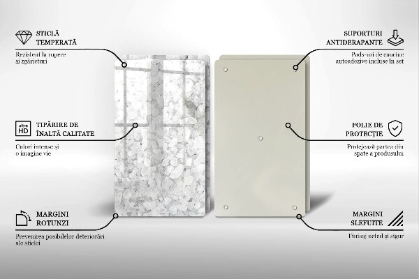 Skärbräda glas Saltkristaller