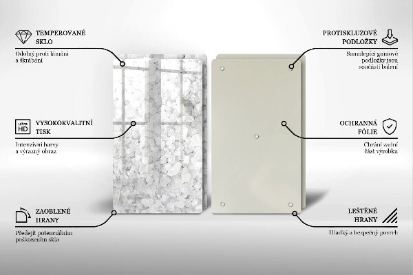 Skärbräda glas Saltkristaller