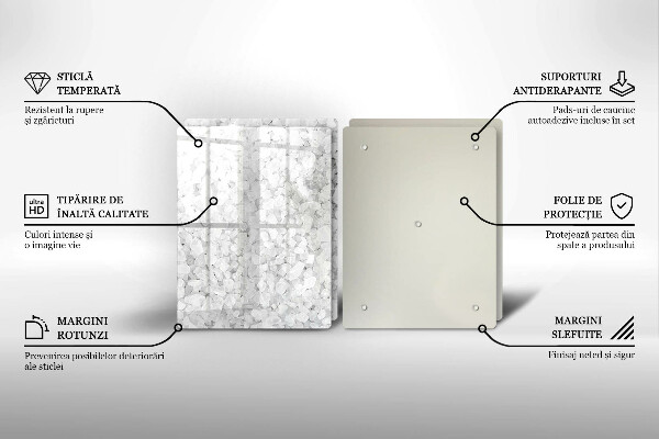 Skärbräda glas Saltkristaller