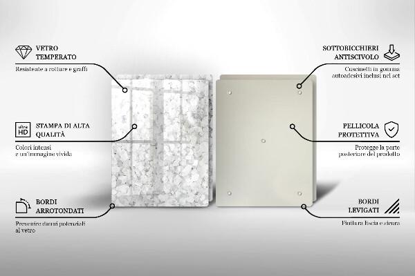 Skärbräda glas Saltkristaller