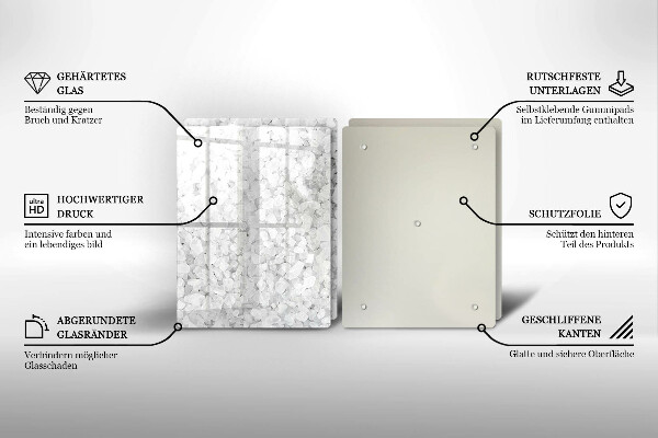 Skärbräda glas Saltkristaller