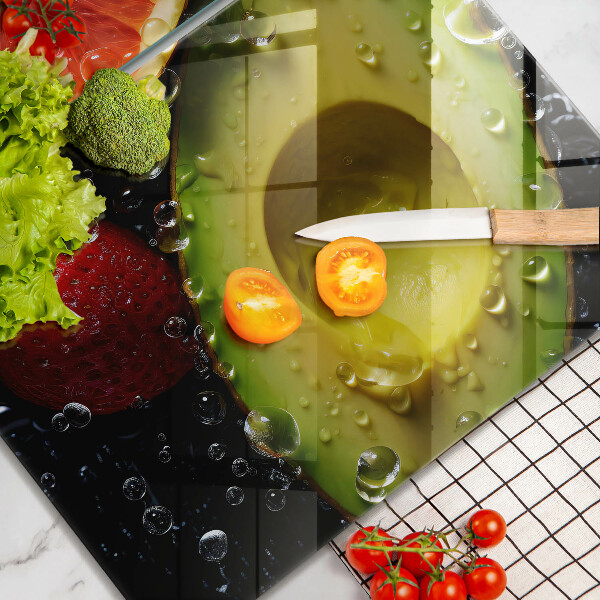 Skärbräda glas Frukt och grönsaker