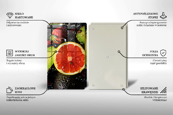 Skärbräda glas Frukt och grönsaker