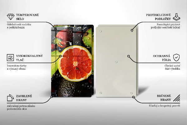 Skärbräda glas Frukt och grönsaker