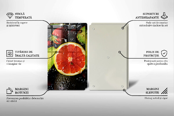 Skärbräda glas Frukt och grönsaker