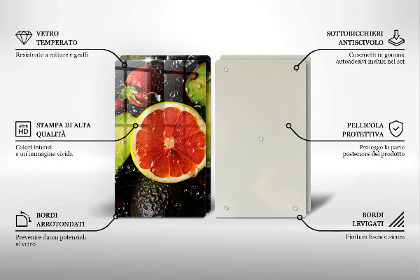 Skärbräda glas Frukt och grönsaker