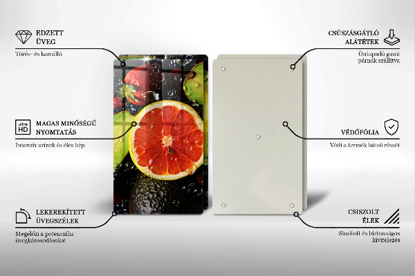 Skärbräda glas Frukt och grönsaker