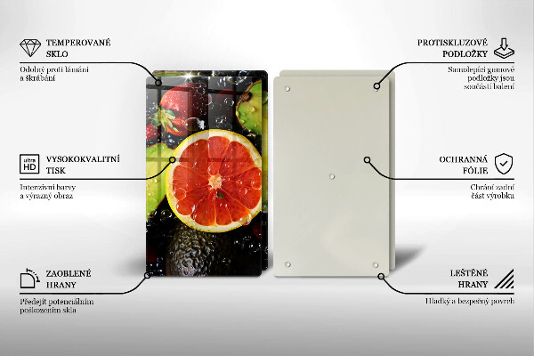 Skärbräda glas Frukt och grönsaker