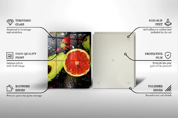 Skärbräda glas Frukt och grönsaker