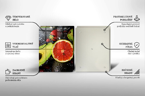 Skärbräda glas Frukt och grönsaker