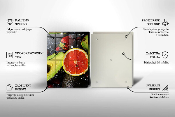Skärbräda glas Frukt och grönsaker